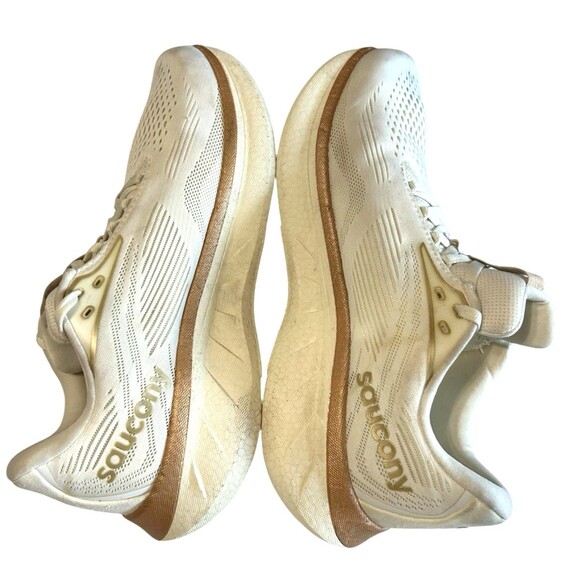 Saucony Ride 18 Beige Mesh Running Shoes Sneakers  S11000-104 Womens Size 9.5 - Picture 7 of 15
